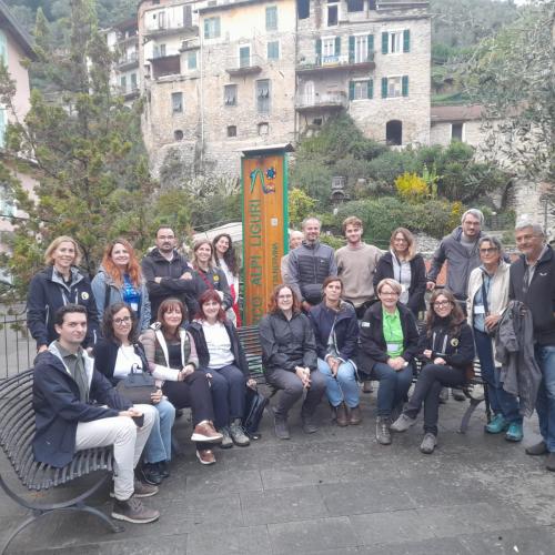 Rencontre à Rocchetta Nervina pour le projet BiodivTourAlps ! © G. Bernardi / APAM et Parco Alpi Liguri