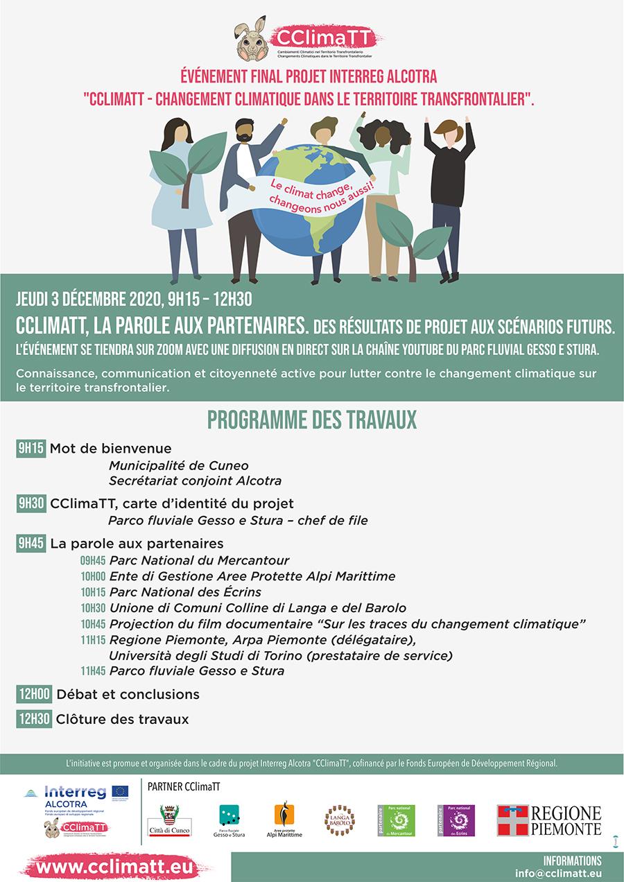 Programme de l'évènement de cloture du programme CclimatT