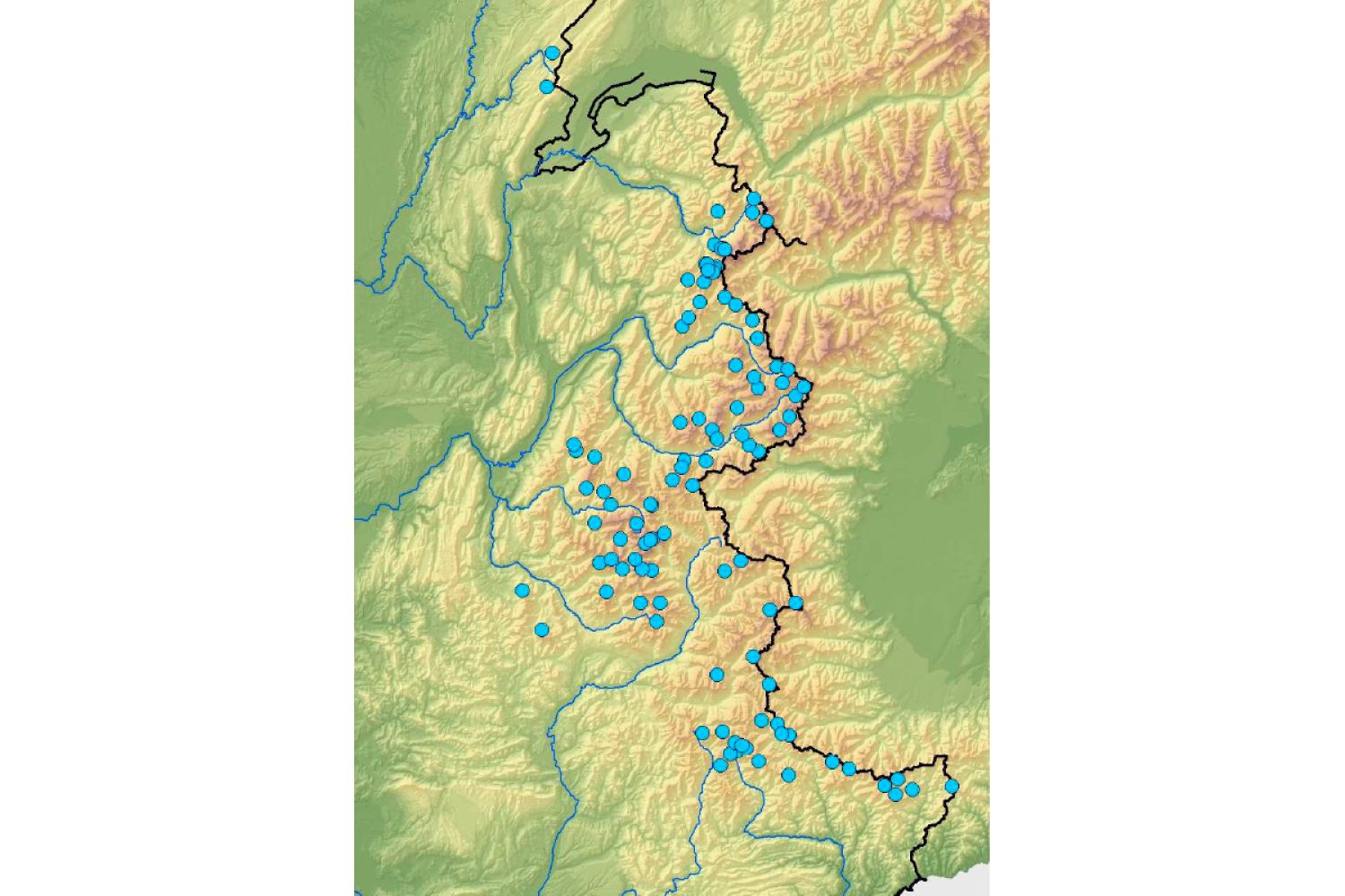 Carte du réseau de NPT dans les Alpes