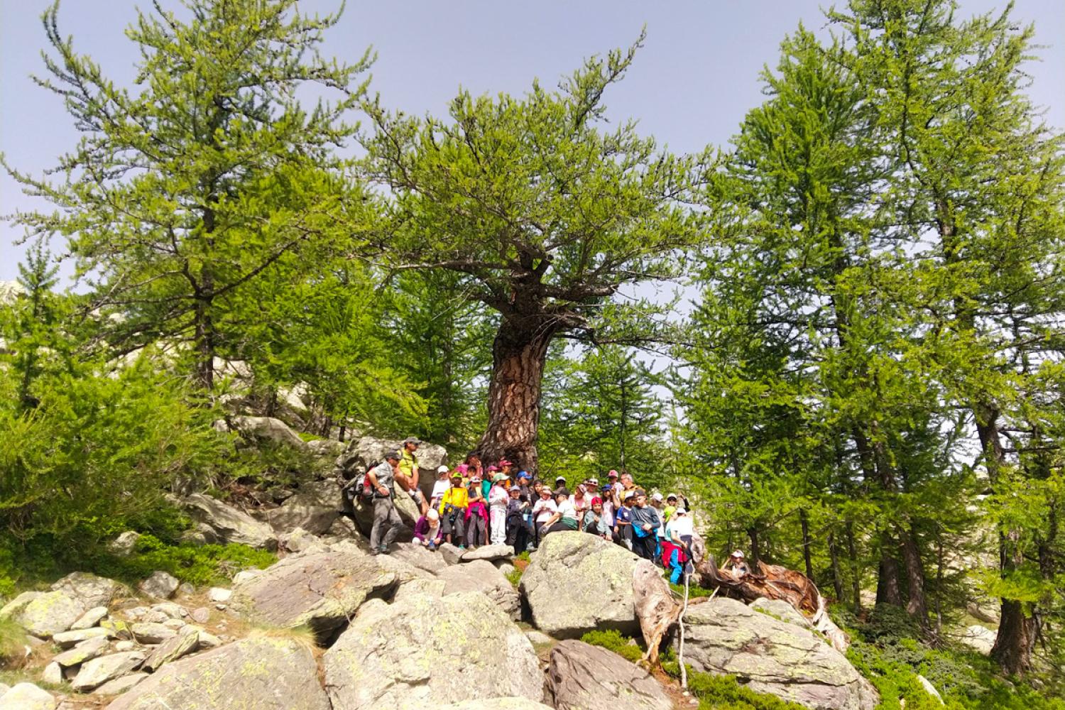 Les écoliers de Tende dans la Vallée des Merveilles © P.-A. Varlez / PnM