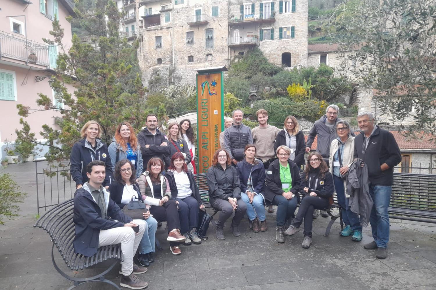 Rencontre à Rocchetta Nervina pour le projet BiodivTourAlps ! © G. Bernardi / APAM et Parco Alpi Liguri